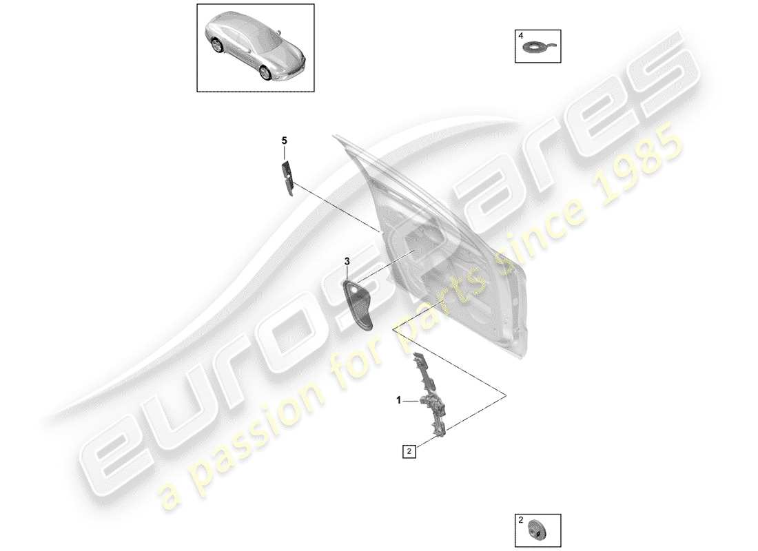 porsche 2019 (panamera 971-1) schéma des pièces du lève-fenêtre