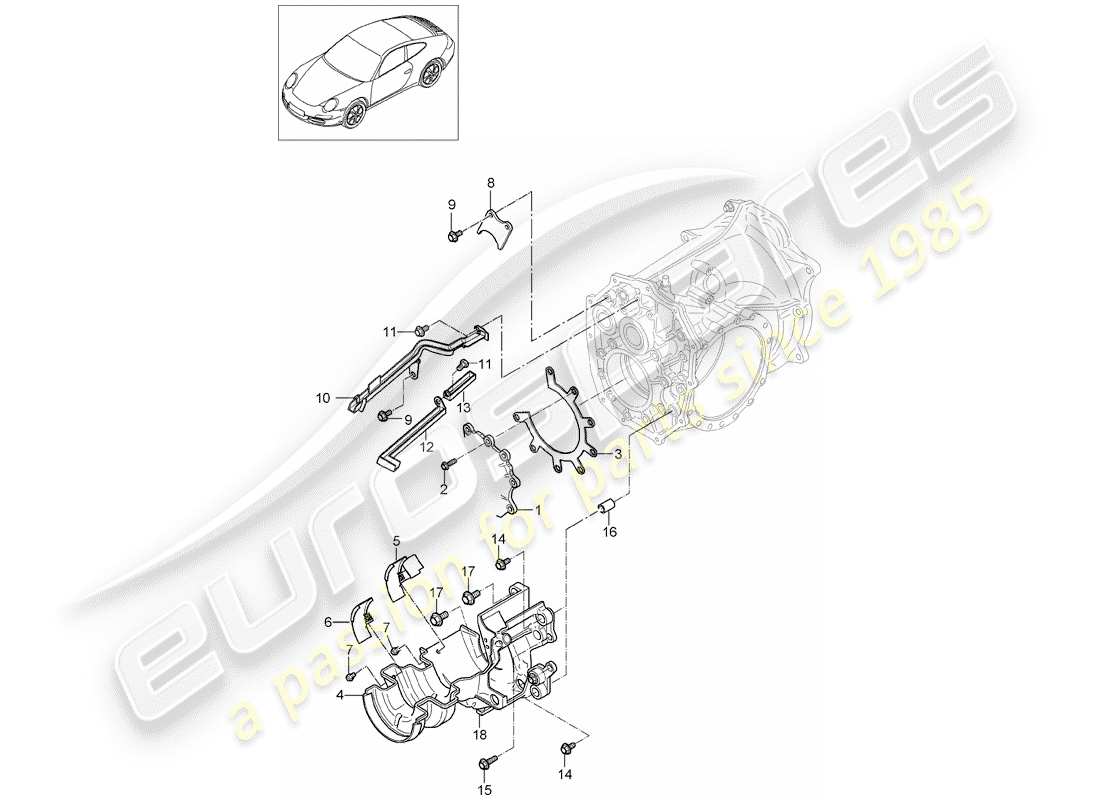 porsche 2012 (997-2) engrenages et arbres schéma des pièces