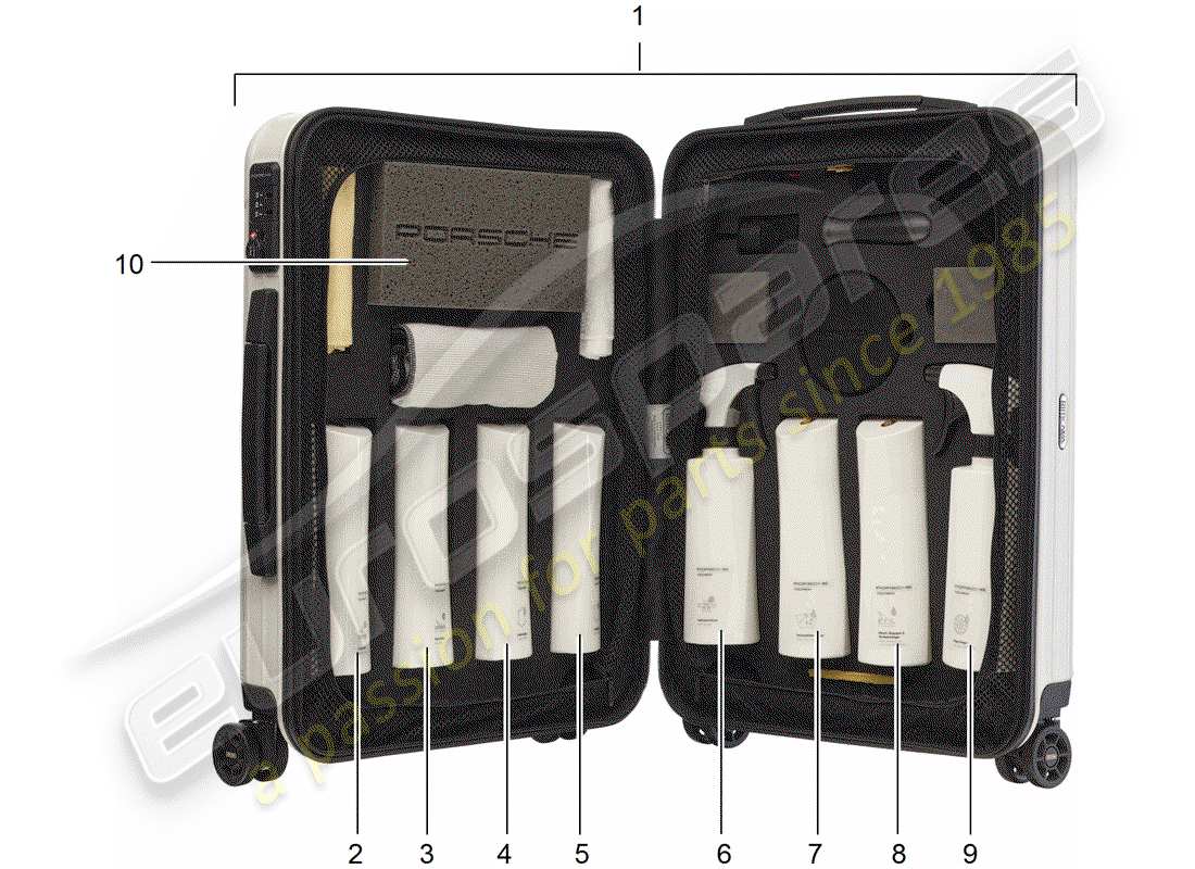 porsche 2012 (tequipment cayenne) agent de nettoyage schéma des pièces