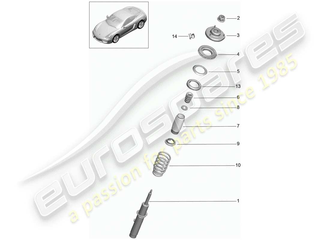 porsche 2015 (981 cayman) amortisseur de vibrations schéma des pièces