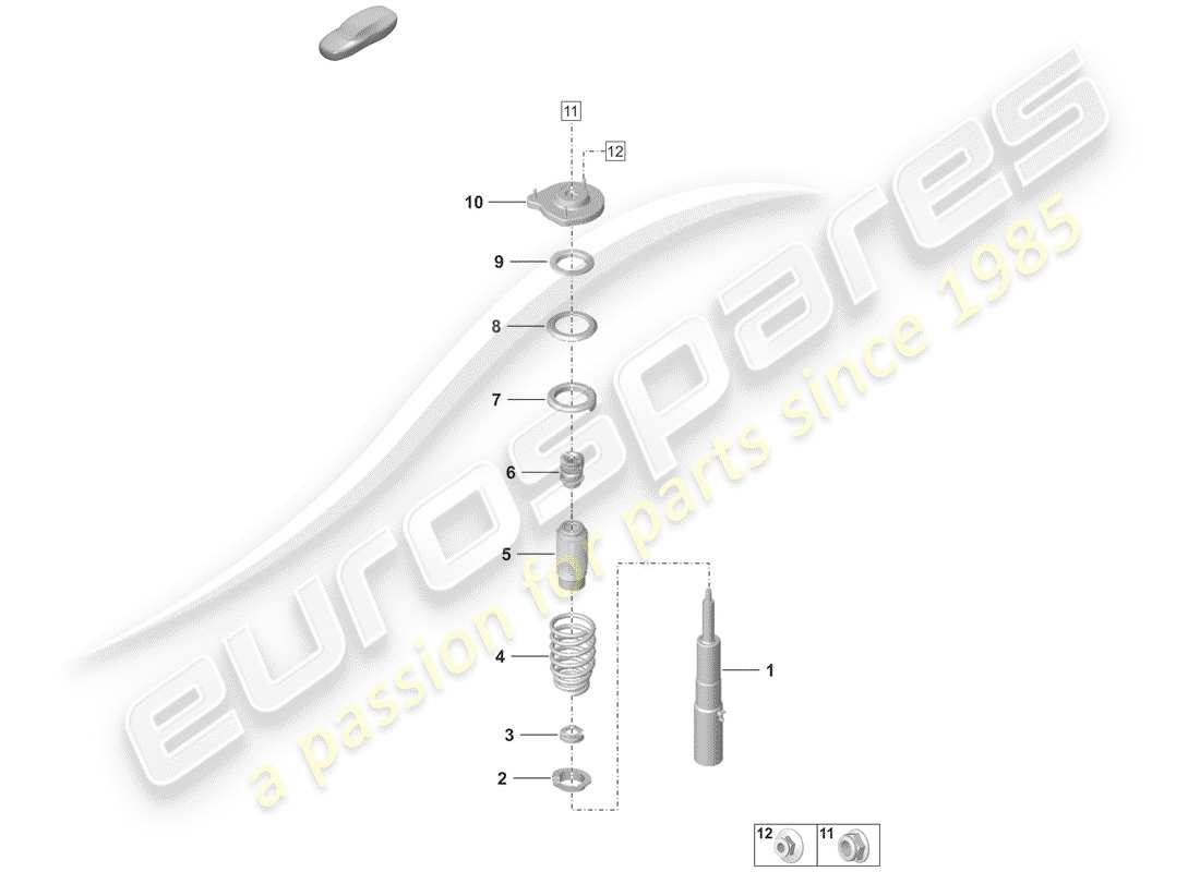 porsche 2019 (992-1) schéma des pièces de suspension