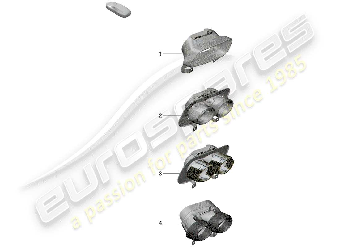 porsche 2019 (992-1) schéma des pièces du tuyau d'échappement