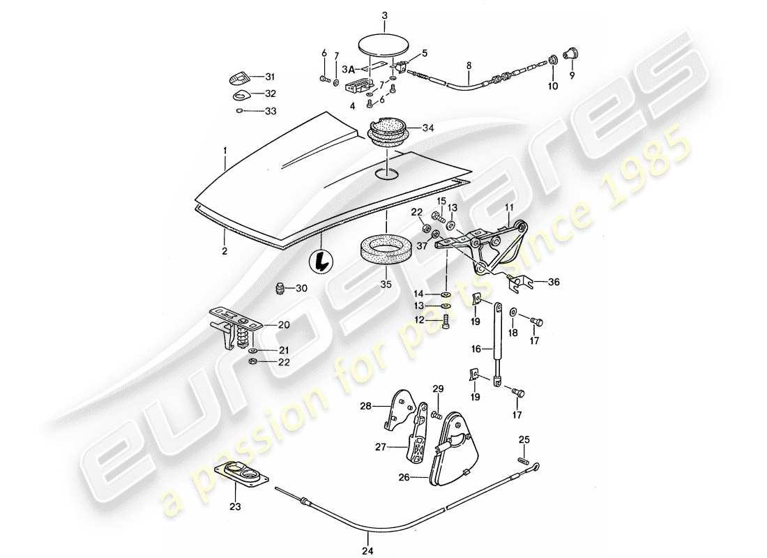 porsche 1987 (959) couverture diagramme de pièce