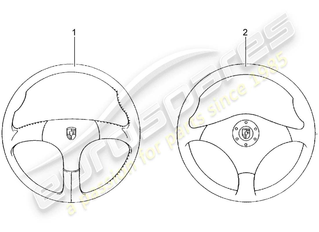 porsche 2013 (accessories) volant sport - sans : - airbag schéma des pièces