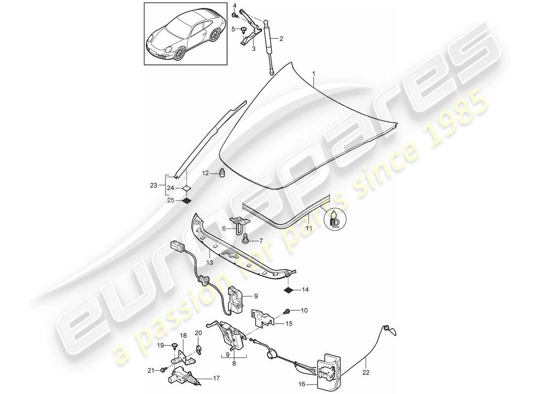 porsche 2009 (997-2) couverture diagramme de pièce