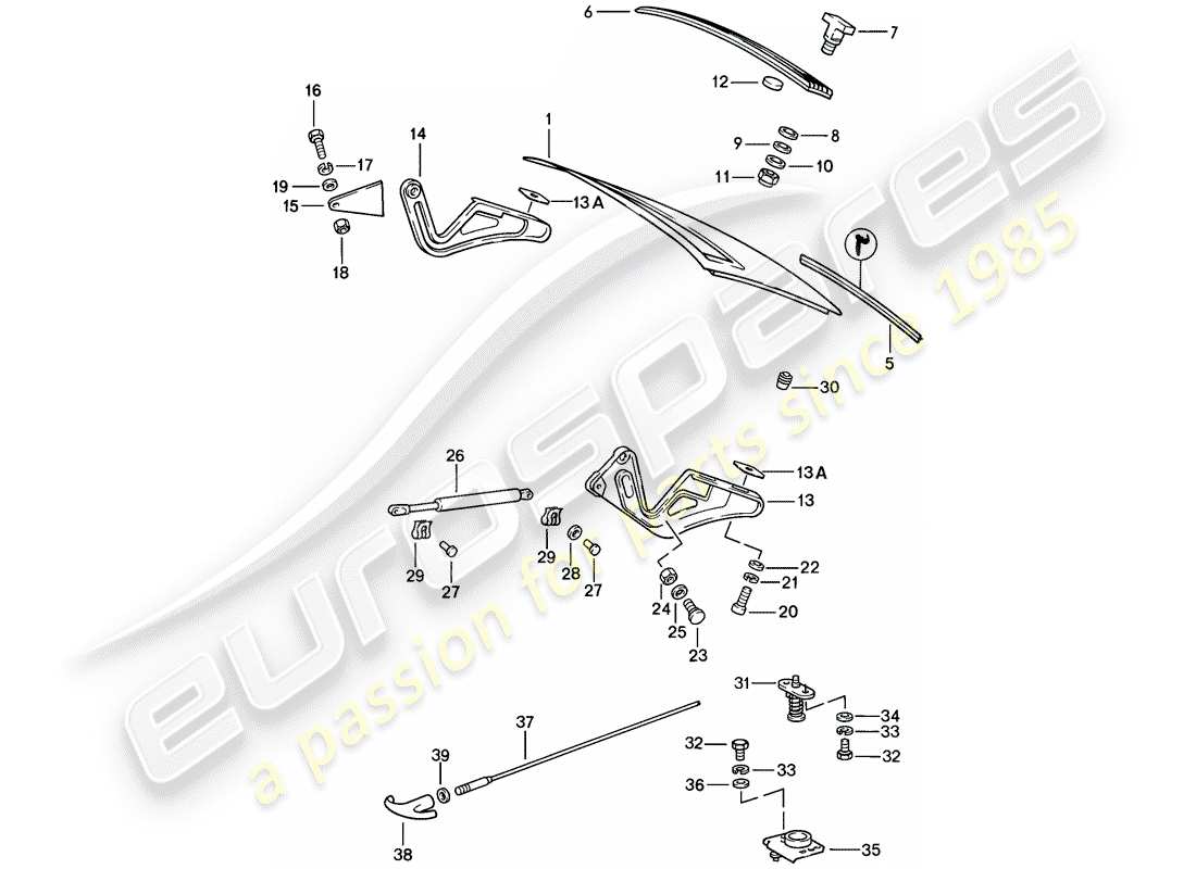 porsche 1986 (911) couverture diagramme de pièce