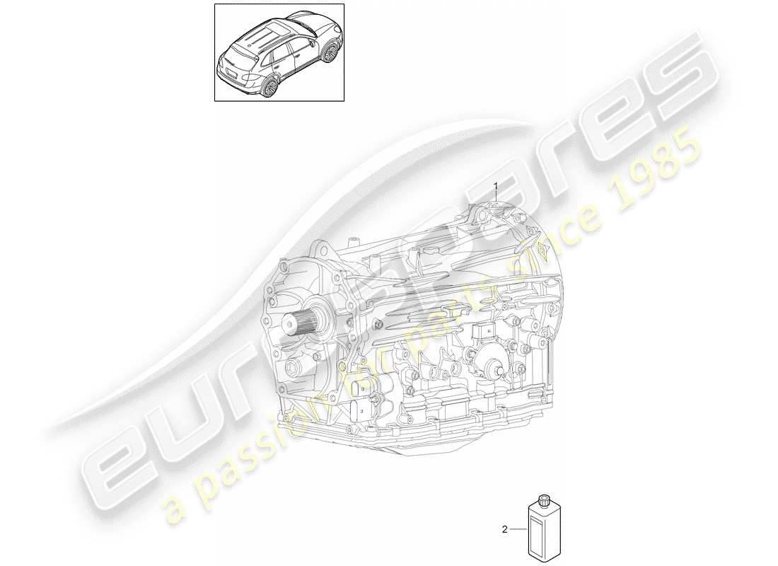 porsche 2013 (cayenne e2 92a) 8-speed boîte de vitesses automatique schéma des pièces