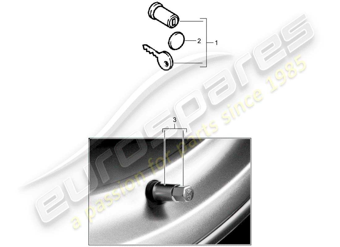 porsche 1973 (accessories) accessoires et autres schéma des pièces
