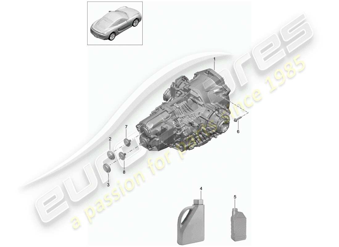 porsche 2015 (981 cayman) -pdk-diagramme des pièces