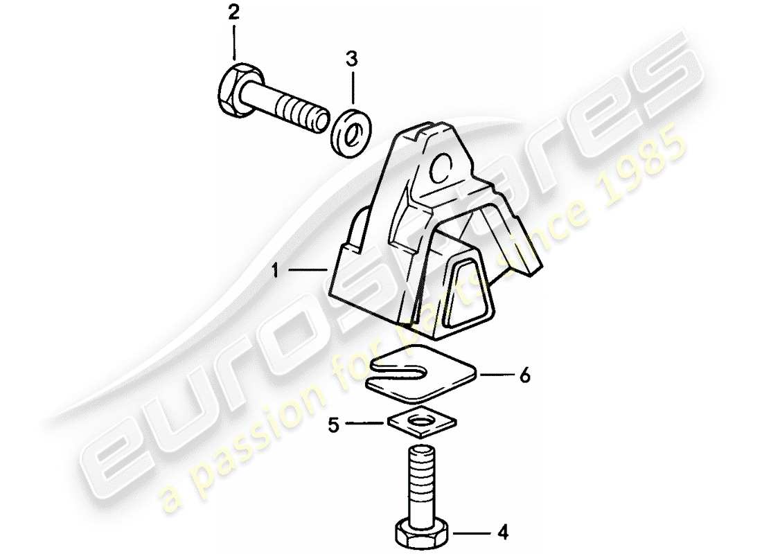 porsche 1986 (928) suspension de transmission - boite de vitesses manuelle schéma des pièces