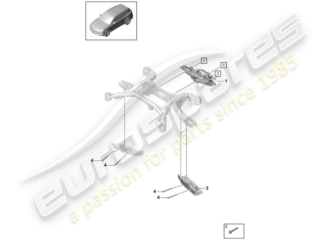 porsche 2019 (cayenne e3 9ya/9yb) l'appareil à gouverner schéma des pièces