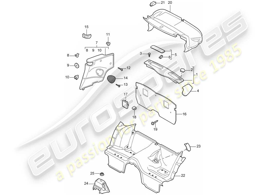porsche 2012 (997-2) garnitures schéma des pièces