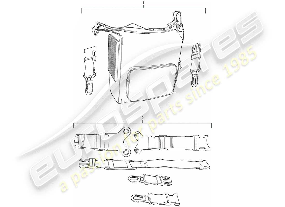 porsche tequipment panamera (2020) sac de refroidissement schéma des pièces