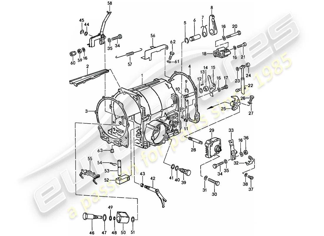 porsche 1978 (928) carter de transmission - 2 - transmission automatique schéma des pièces