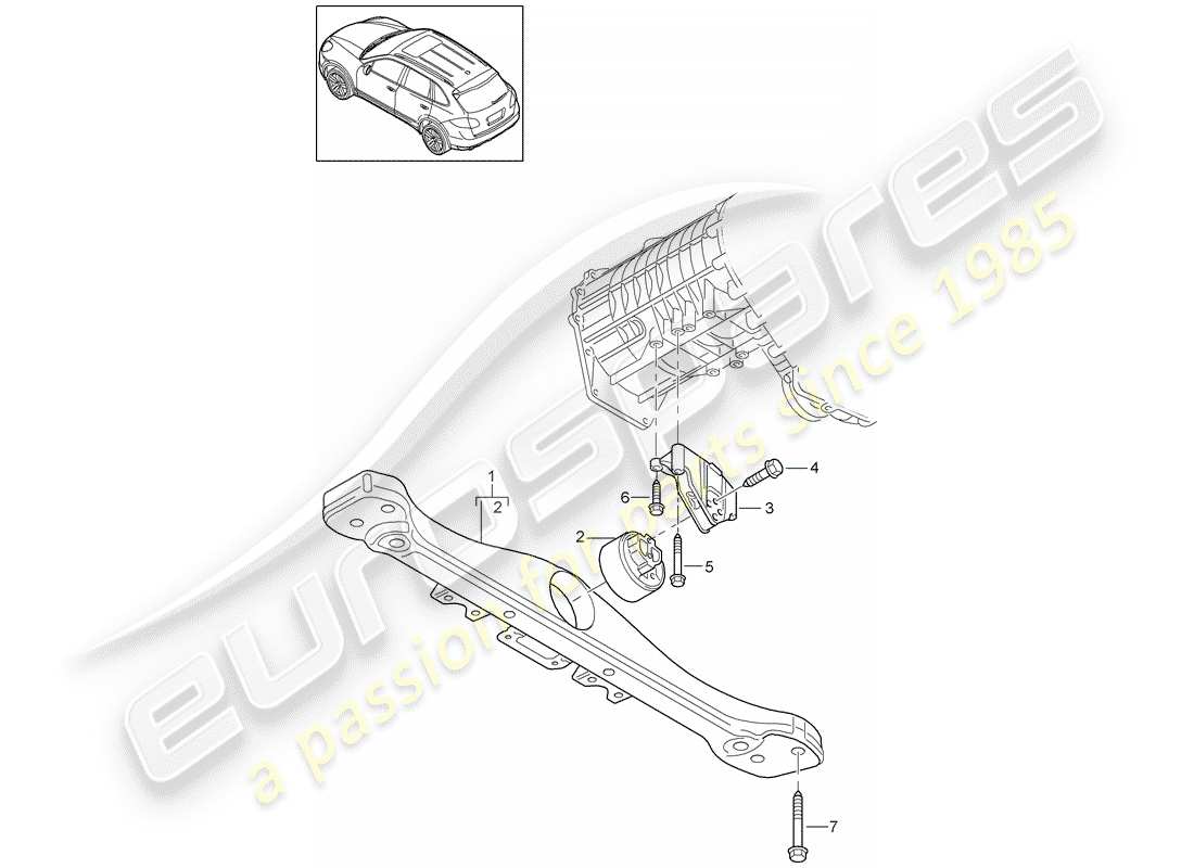 porsche 2016 (cayenne e2 92a) boîte de transfert schéma des pièces