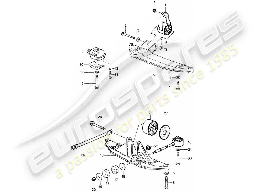 porsche 1994 (964) suspension de transmission schéma des pièces