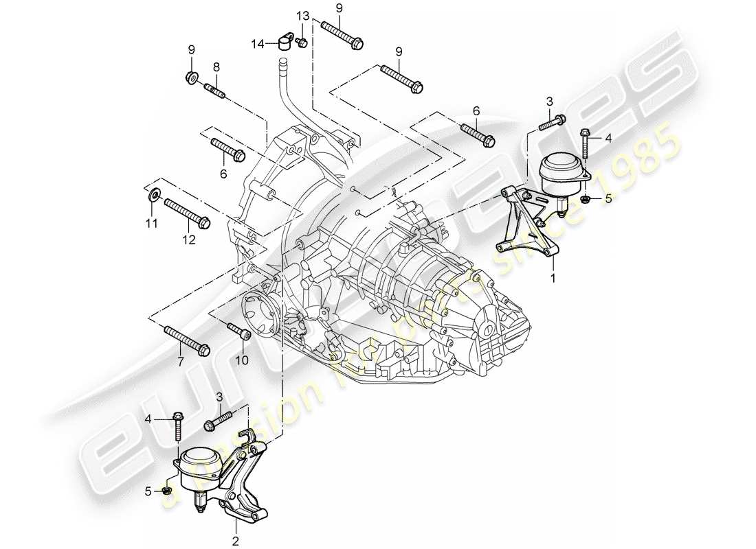porsche 2008 (987 cayman) tiptronique schéma des pièces