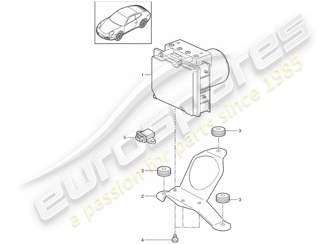 porsche 2012 (997-2) unité hydraulique schéma des pièces