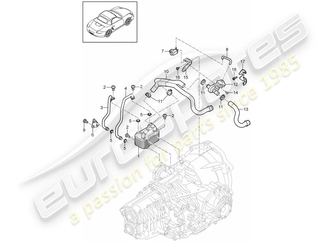 porsche 2012 (987 boxster) -pdk- schéma des pièces