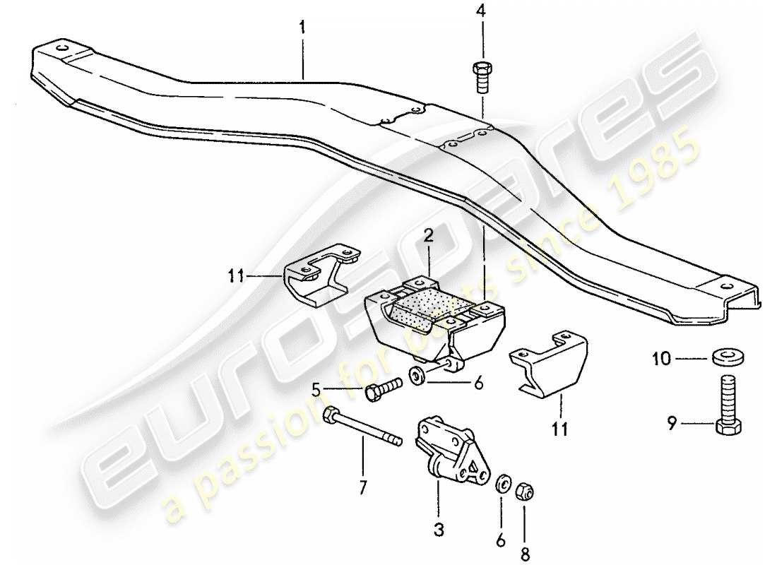porsche 1991 (944) suspension de transmission - pour - boite de vitesses manuelle schéma des pièces