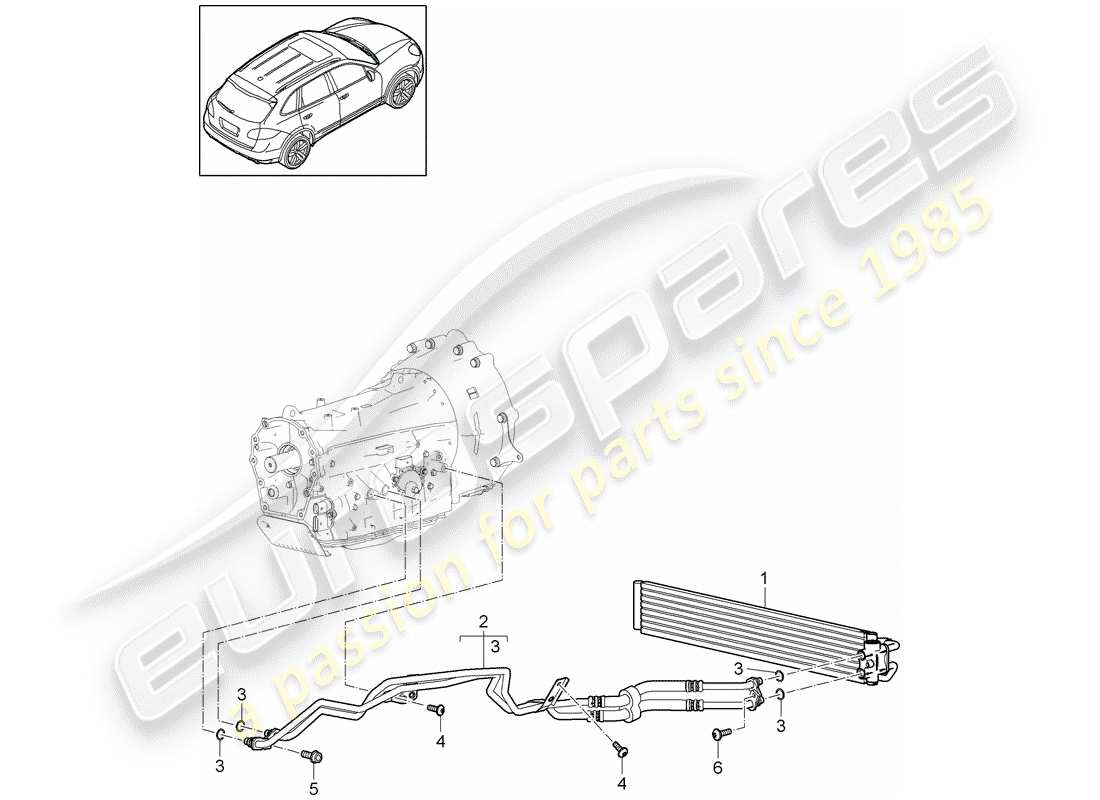 porsche 2011 (cayenne e2 92a) schéma des pièces tiptronic