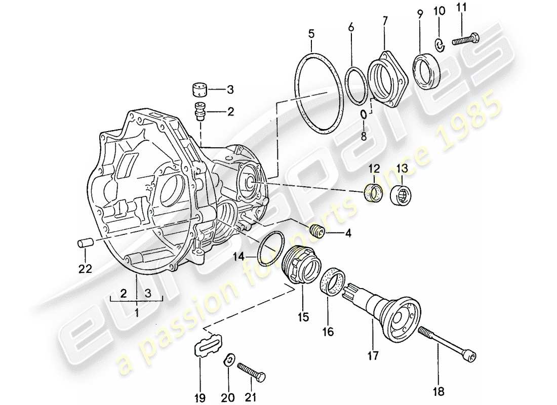 porsche 1990 (944) transmission de remplacement - carter d'entrainement final - pour - transmission automatique - d >> - mj 1989 schéma des pièces
