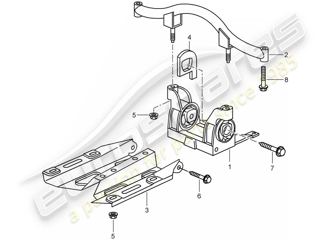 porsche 2009 997-2 turbo / gt2 suspension de transmission schéma des pièces
