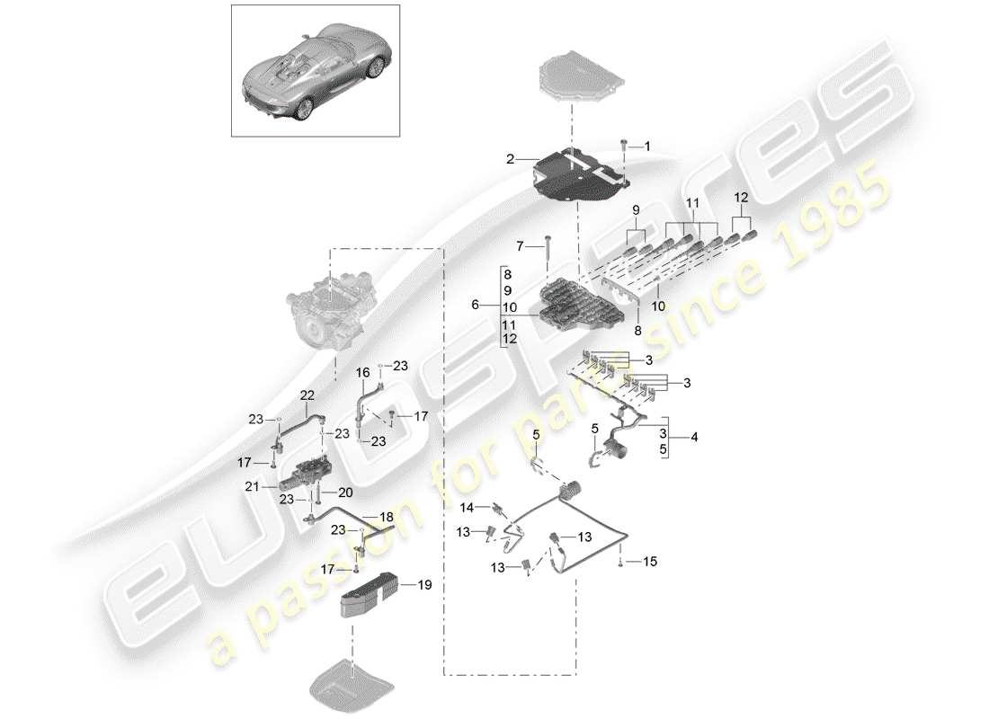 porsche 2015 (918 spyder) -pdk-diagramme des pièces
