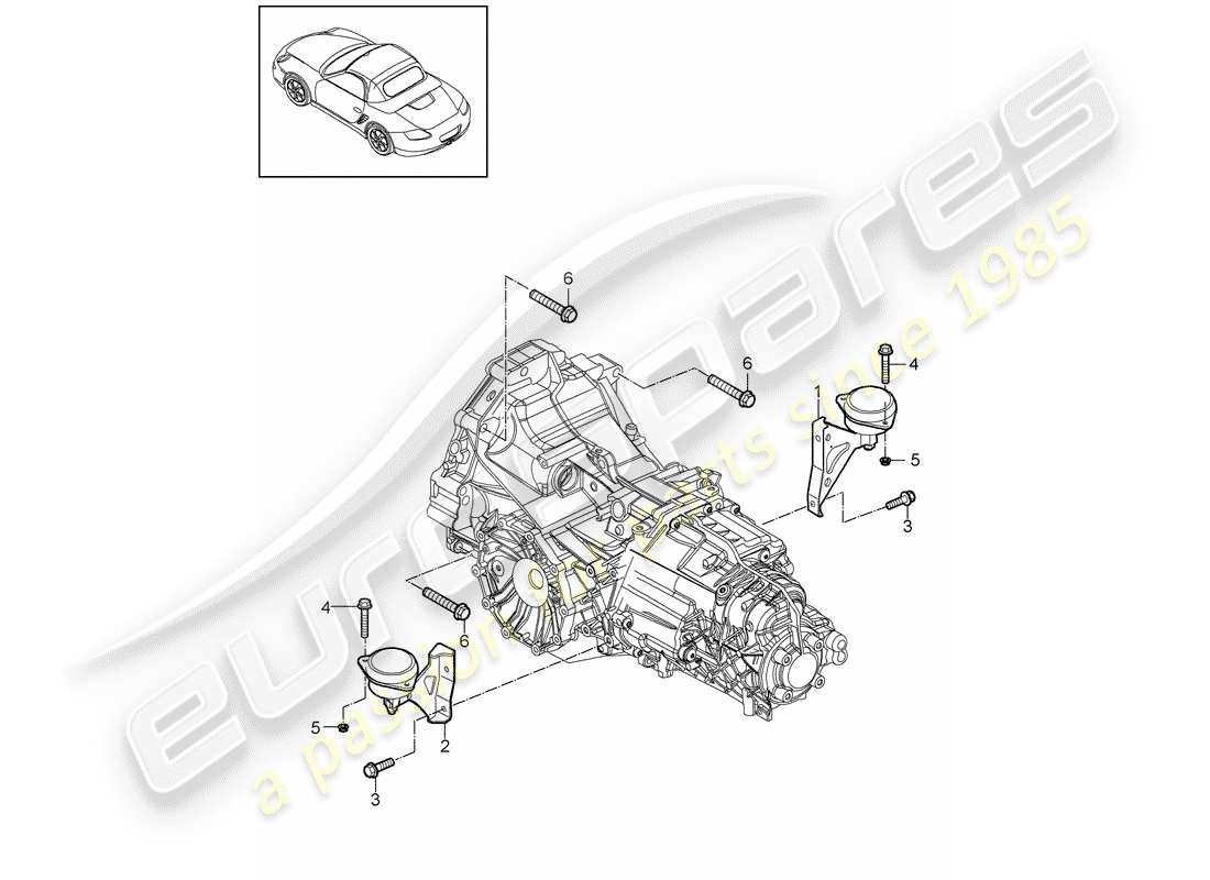 porsche 2009 (987 boxster) -pdk-diagramme des pièces