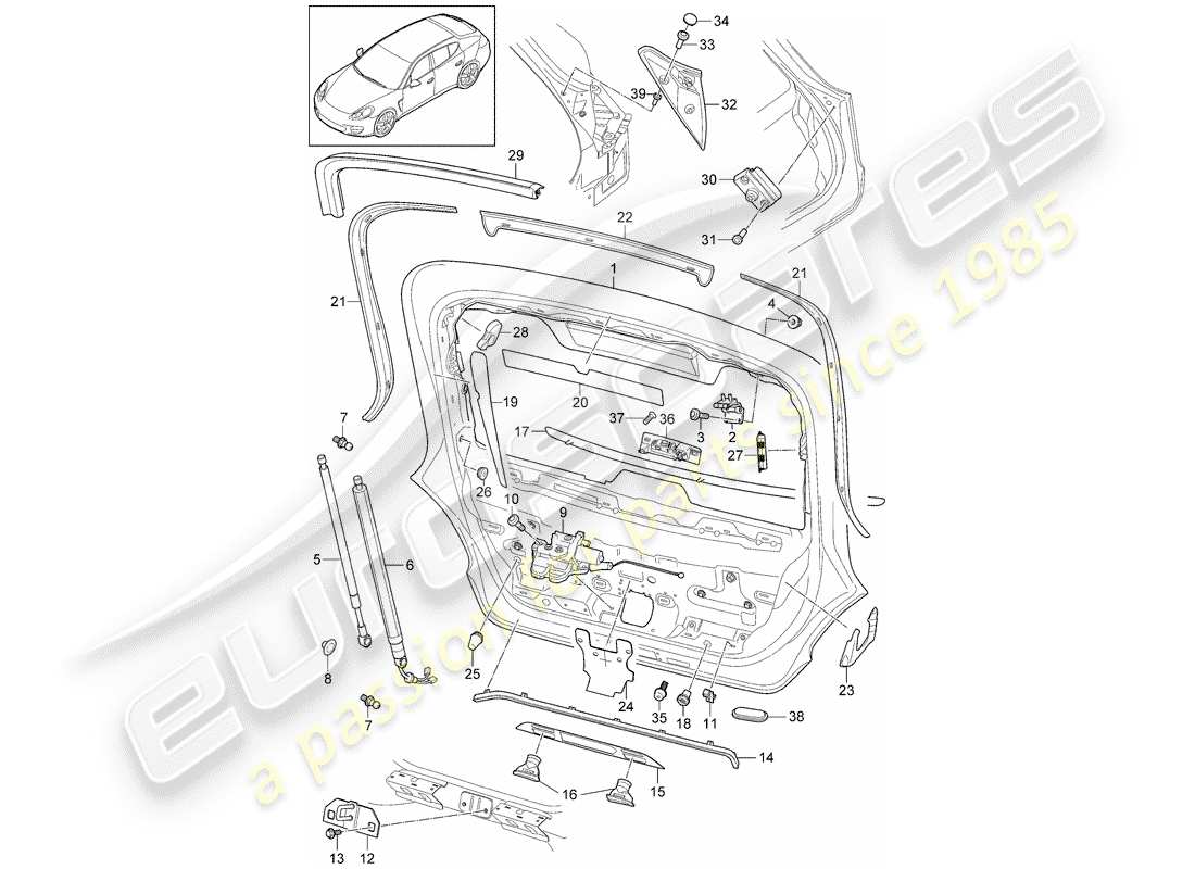 porsche 2016 (panamera 970) couverture diagramme de pièce