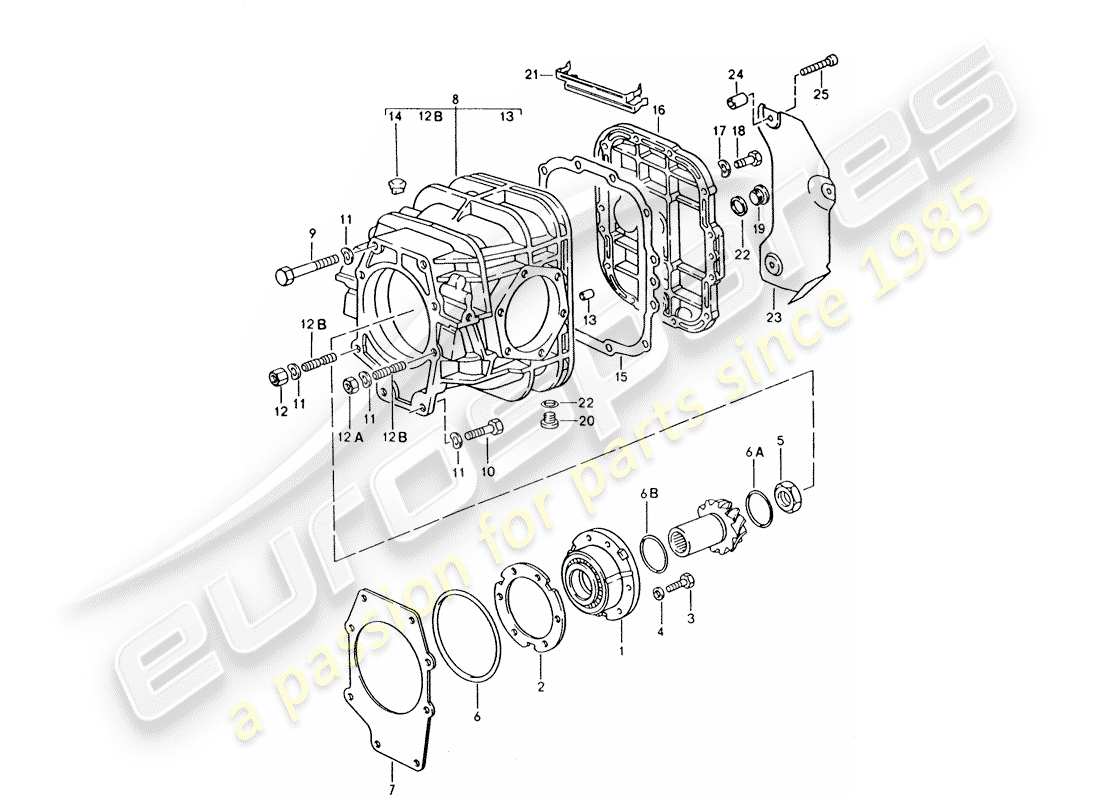 porsche 1995 (928) transmission automatique - différentiel schéma des pièces