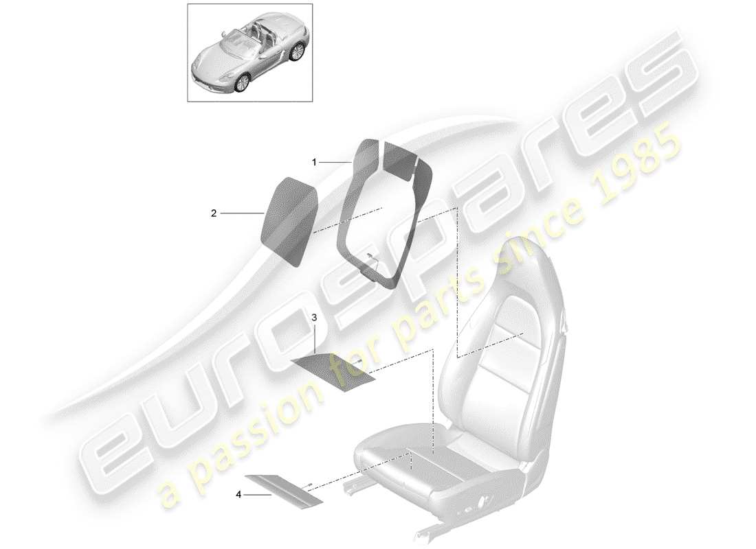 porsche 2019 (718 boxster) élément chauffant schéma des pièces