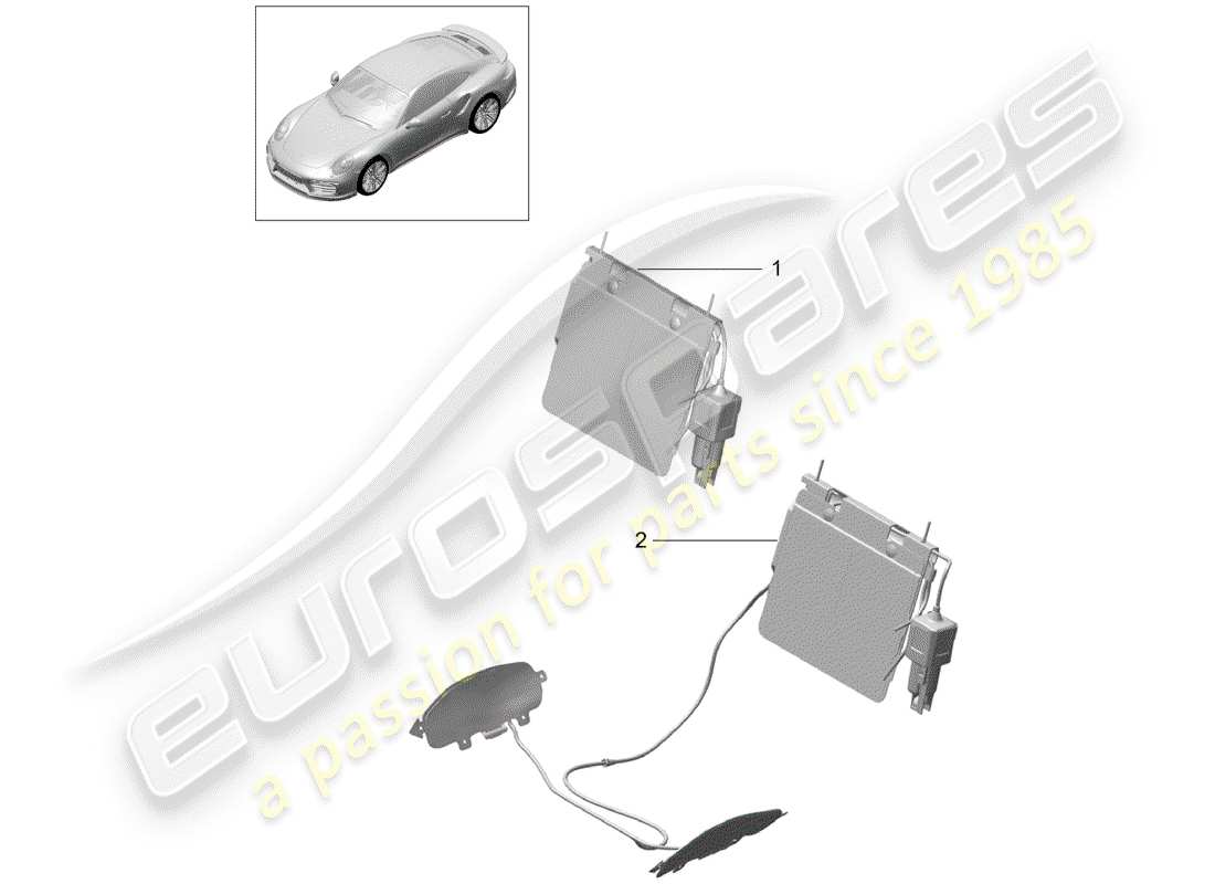 porsche 2016 (991-1 turbo) support lombaire schéma des pièces