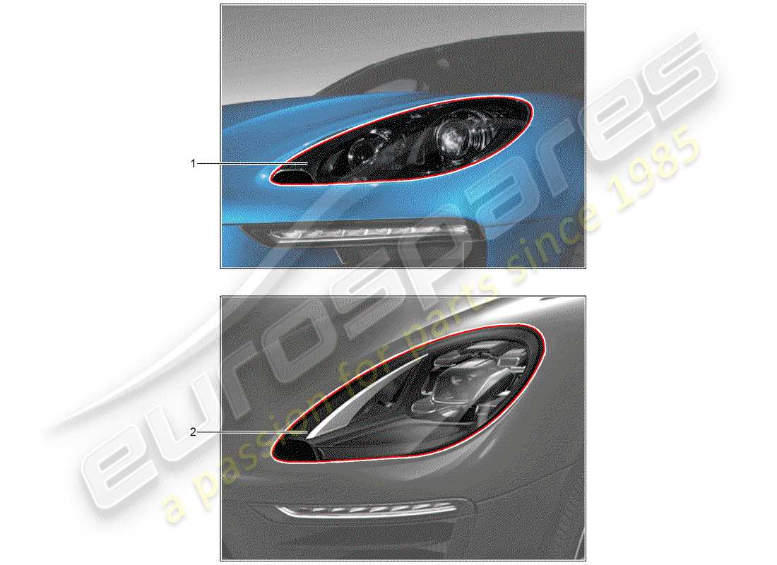porsche 2016 (tequipment macan) schéma des pièces des phares