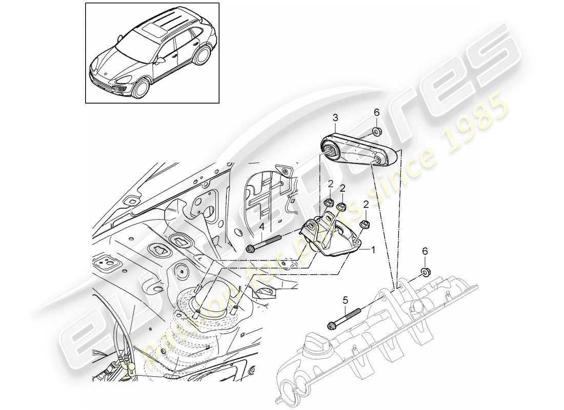 porsche 2016 (cayenne e2 92a) matériel de levage de moteur schéma des pièces