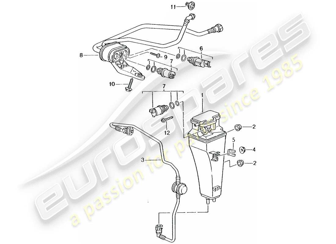 porsche 2004 (996 turbo / gt2) cartouche d'émission par évaporation schéma des pièces