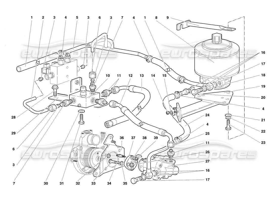 lamborghini diablo sv (1998) steering (comfort pack) part diagram