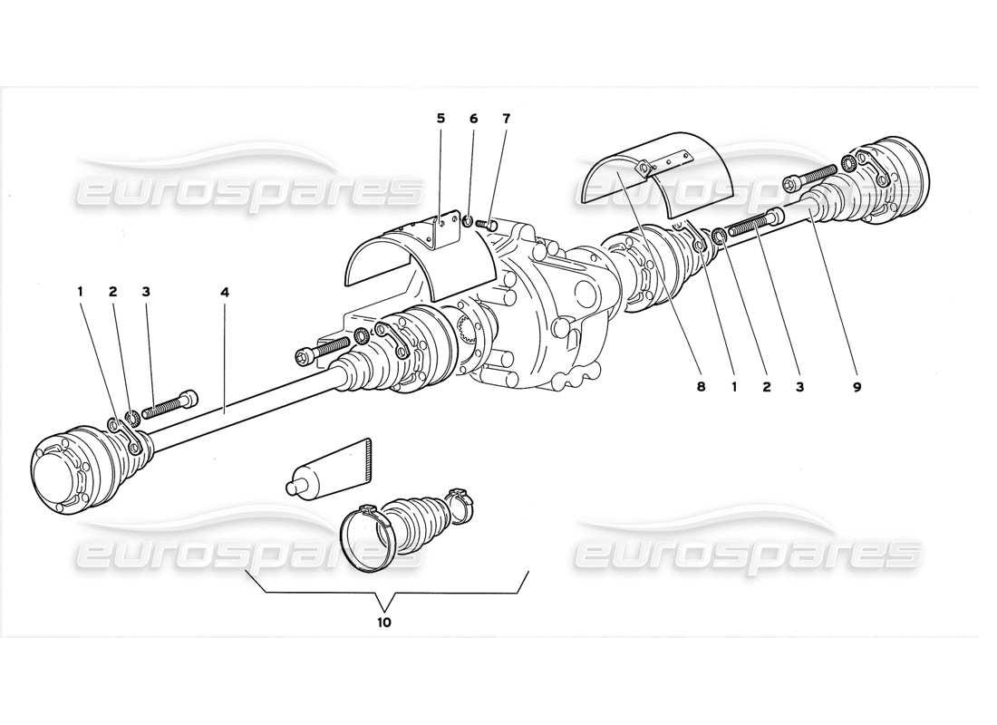 lamborghini diablo gt (1999) arbre de transmission schéma des pièces