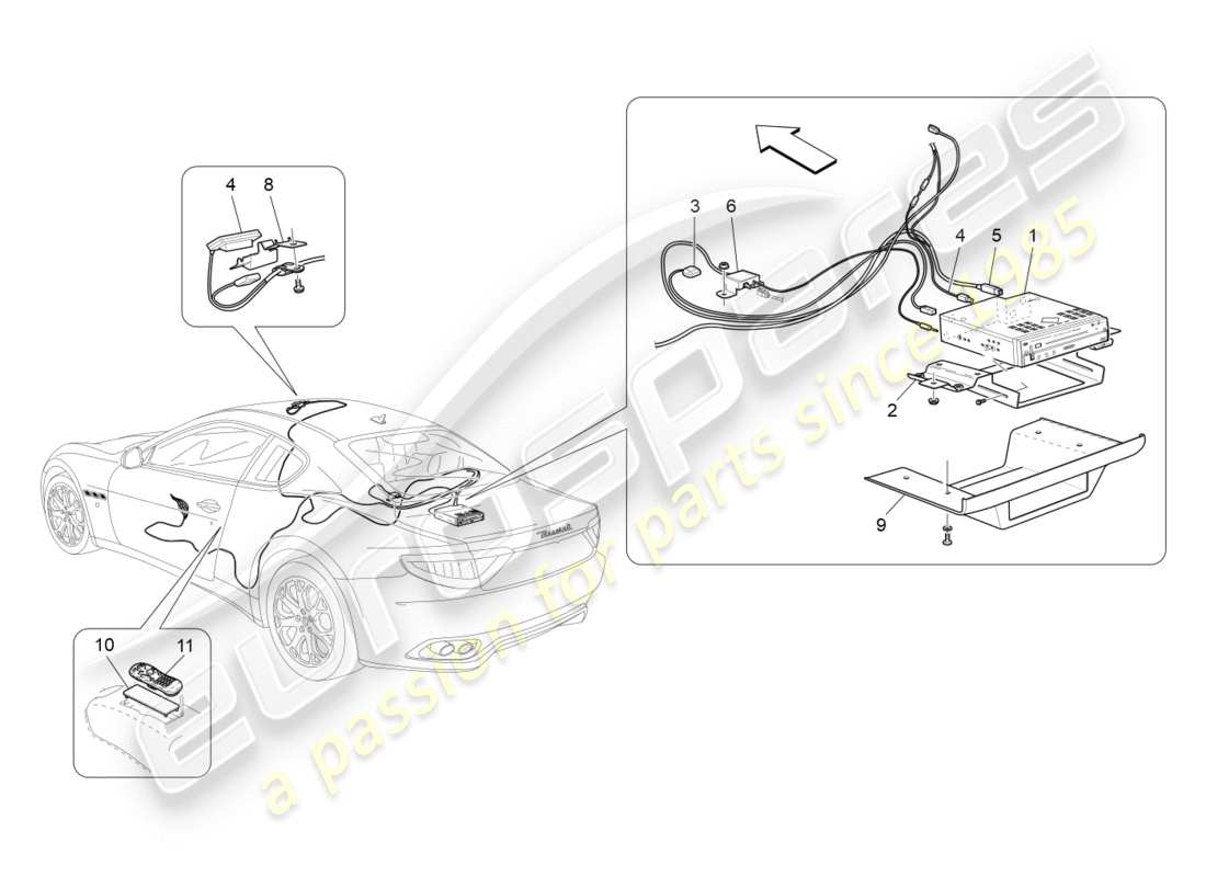 maserati granturismo s (2013) diagramme des pièces du système informatique