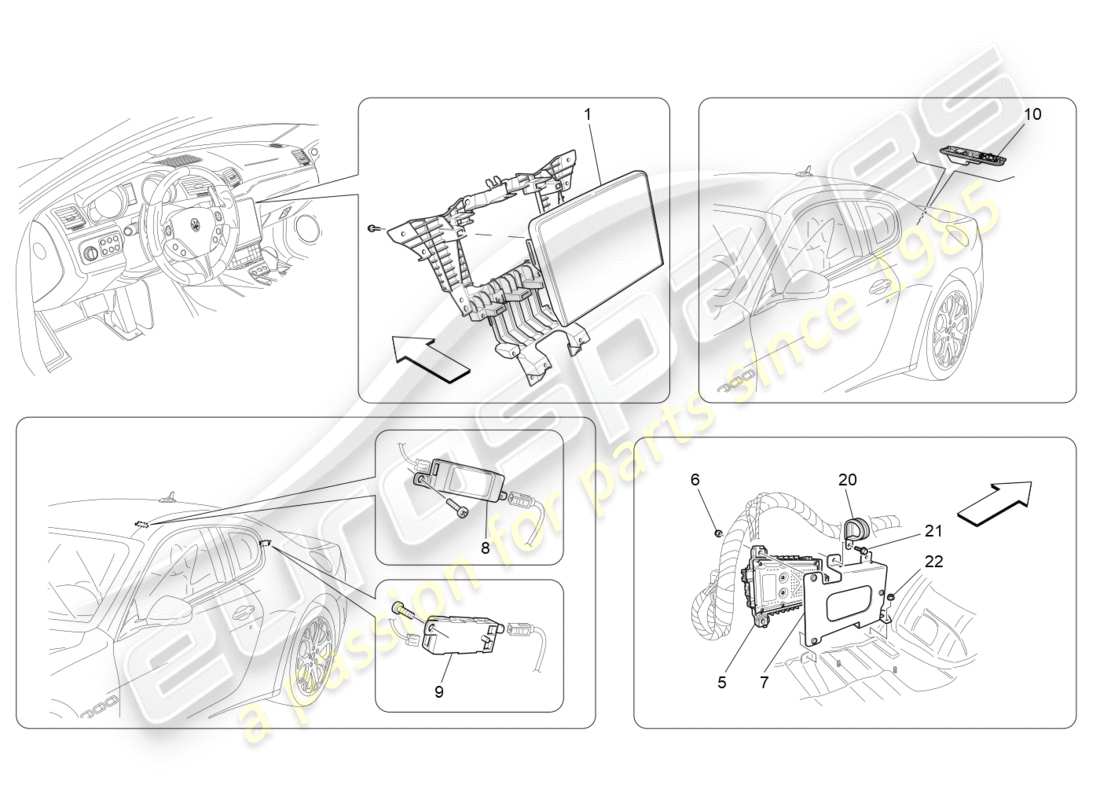 maserati granturismo s (2019) diagramme des pièces du système informatique