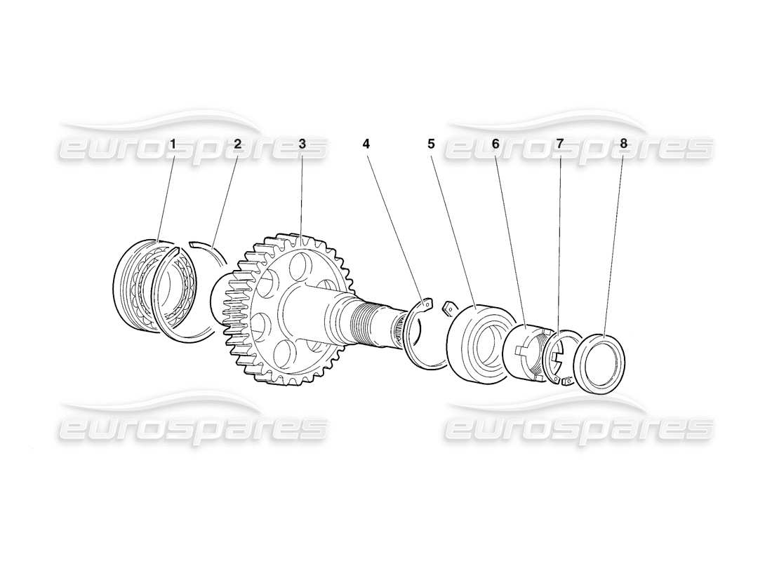 lamborghini diablo sv (1998) gear trasmission end part diagram