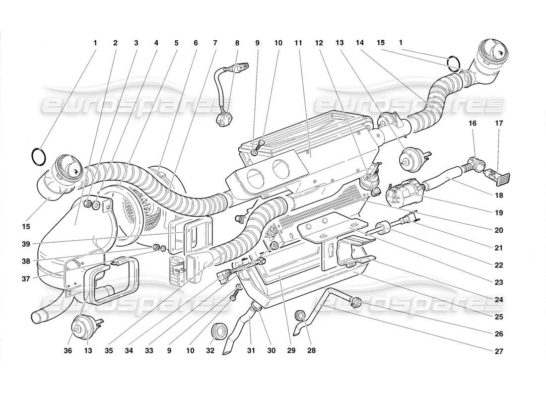 lamborghini diablo roadster (1998) contrôle du climat schéma des pièces