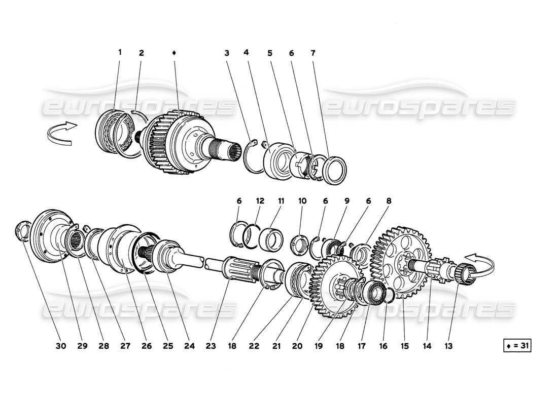 lamborghini diablo 6.0 (2001) transmission finale schéma des pièces