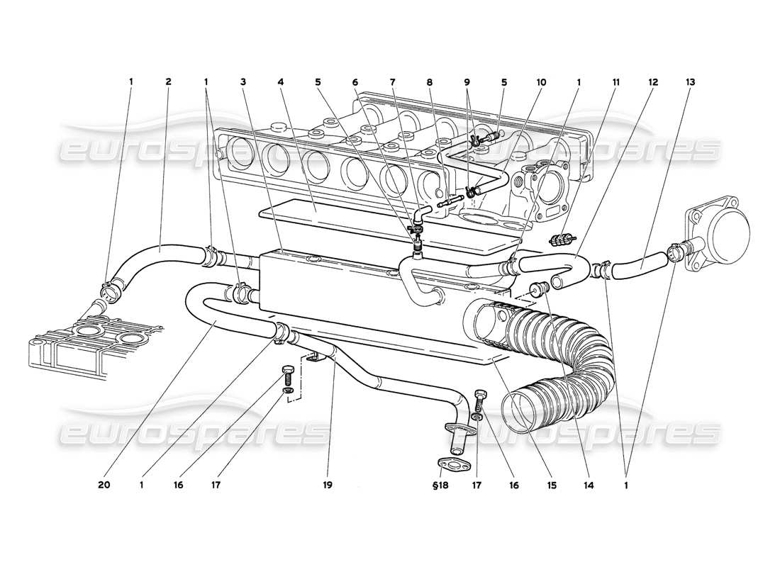 lamborghini diablo 6.0 (2001) schéma des pièces du système respiratoire d'huile moteur