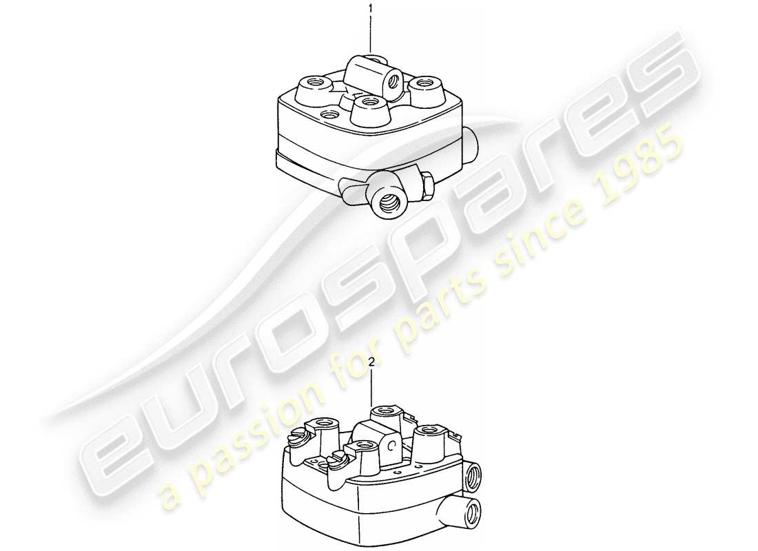 un schéma de pièces du catalogue de pièces porsche 1992 (refurbished and exchange catalogue)