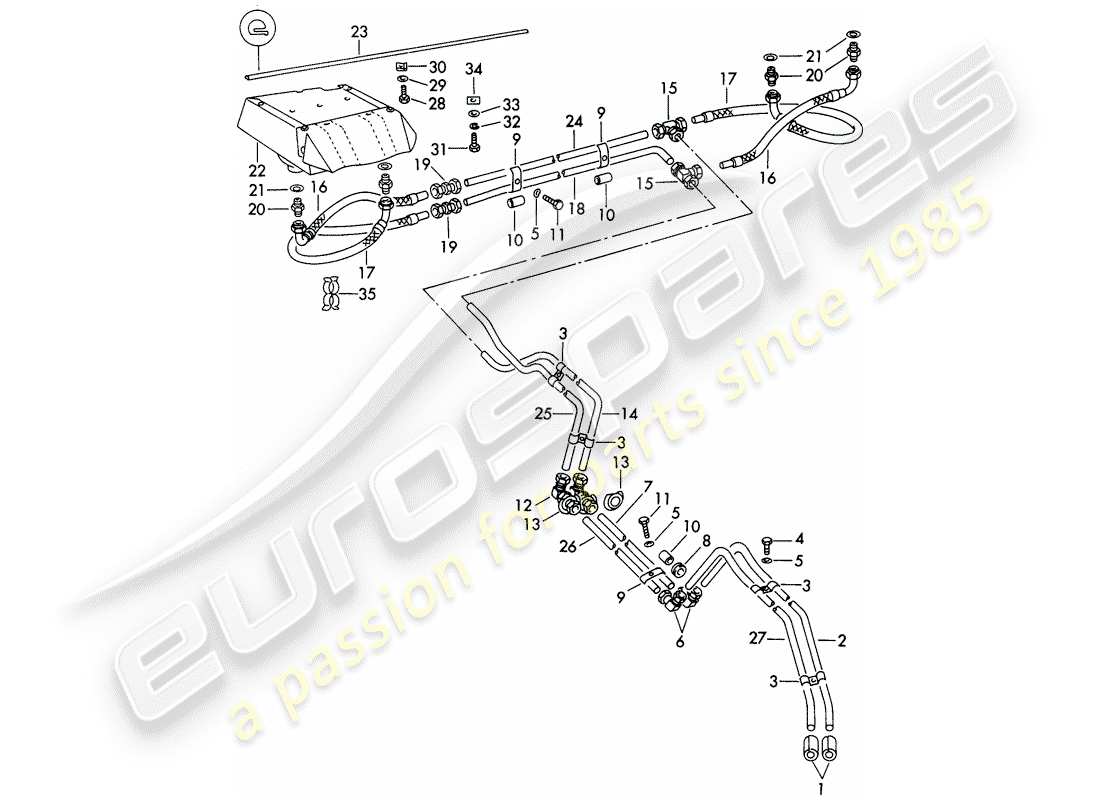 un schéma de pièces du catalogue de pièces porsche 356