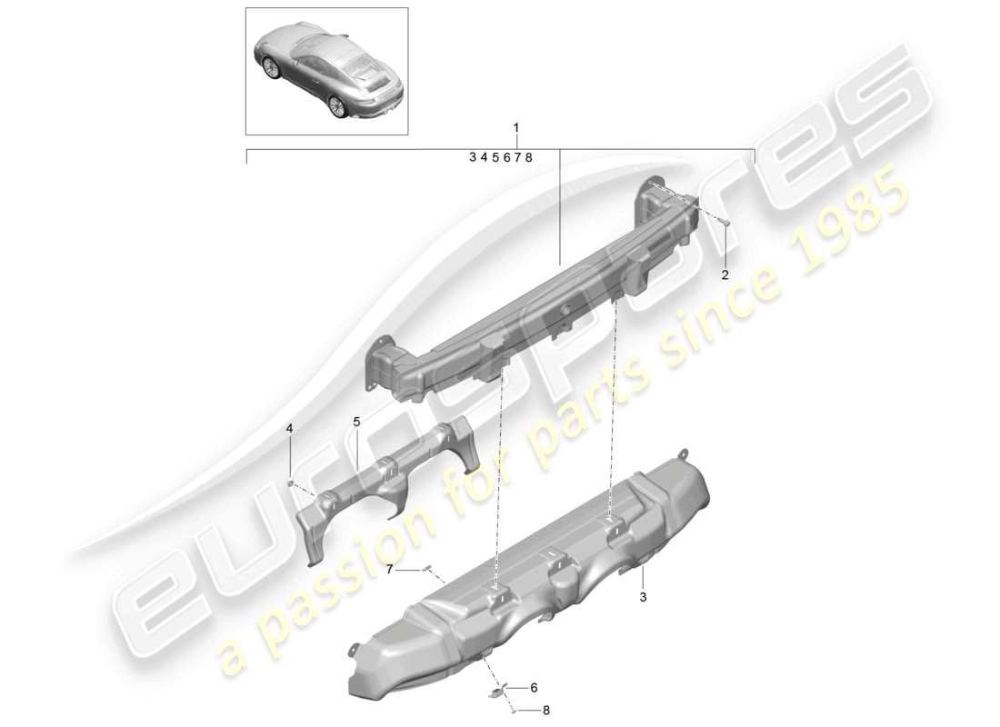 un schéma de pièces du catalogue de pièces porsche 2017 (991-2)