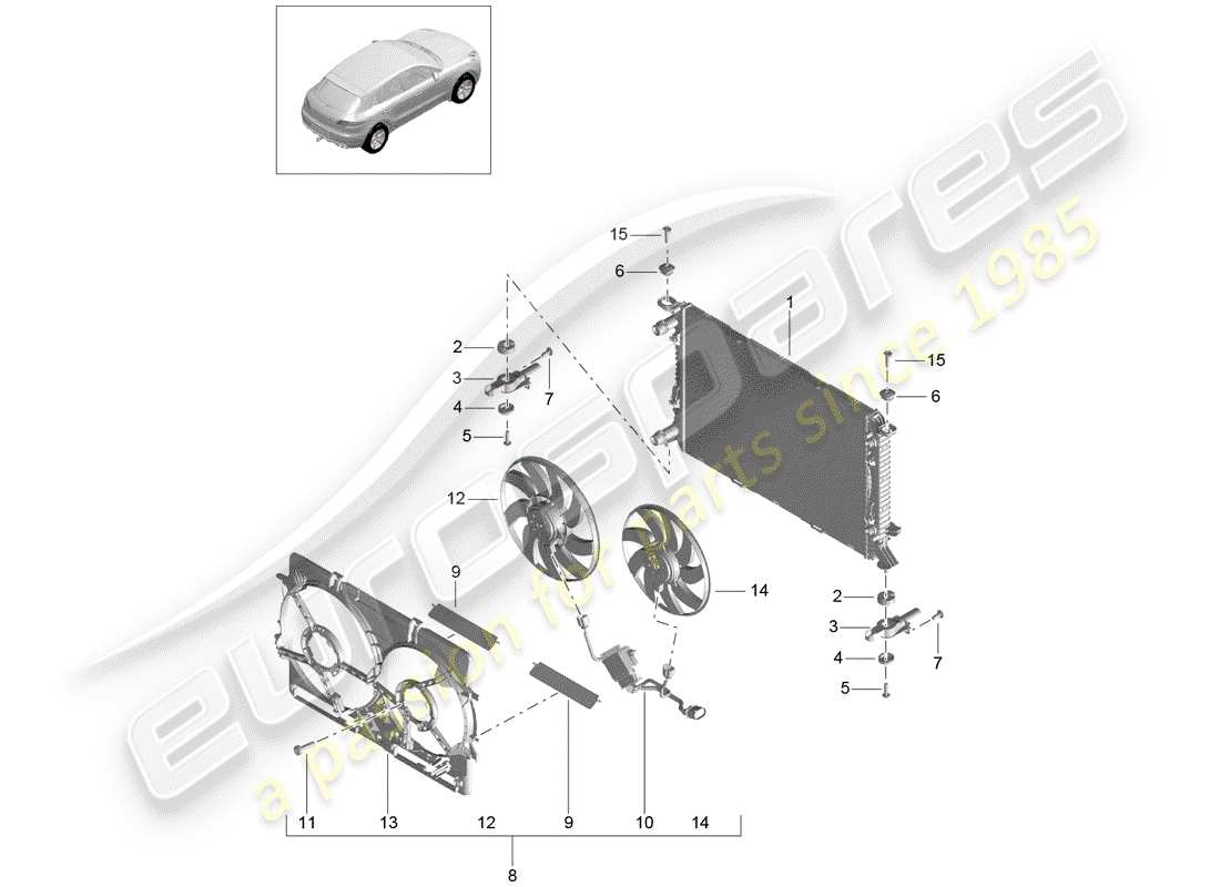 schéma de pièce contenant le numéro de pièce 8k0121276a