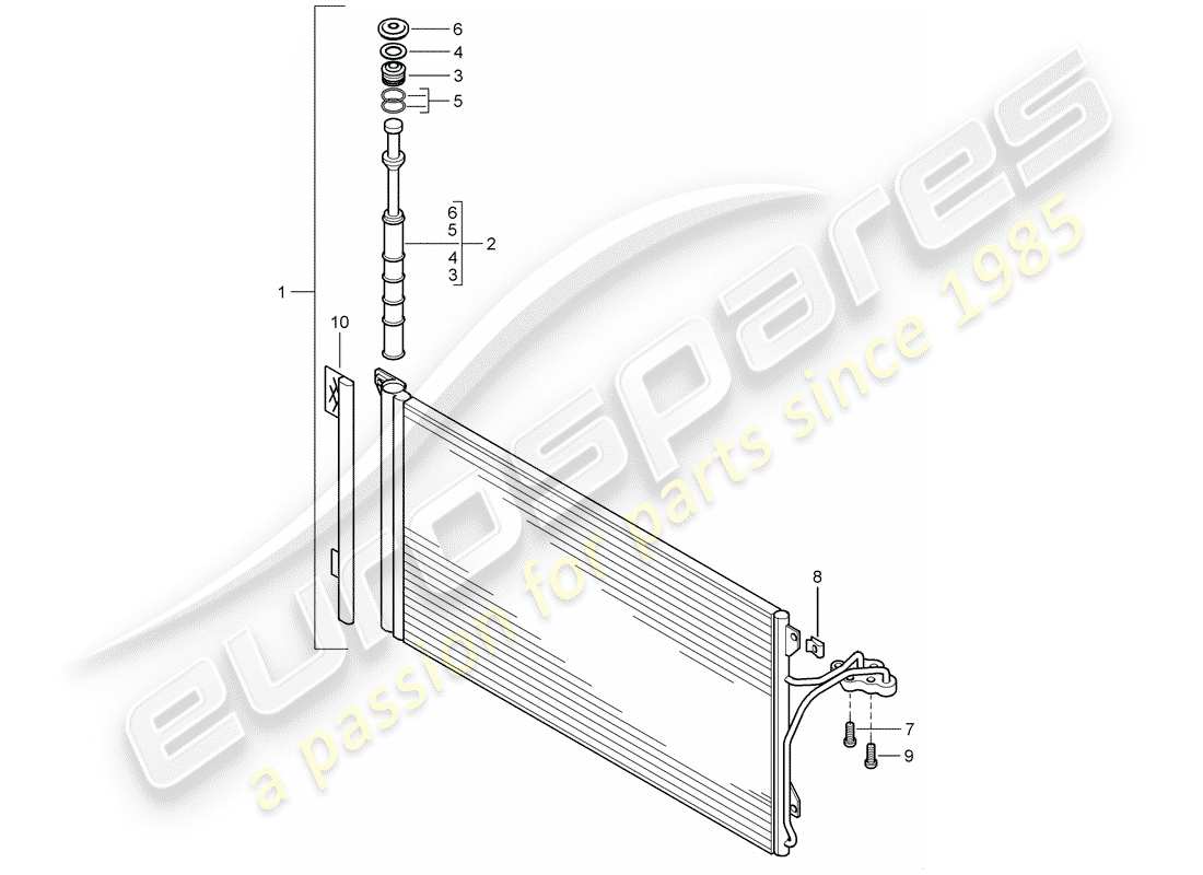 porsche 2004 (cayenne e1 9pa) diagramme des pièces du condensateur