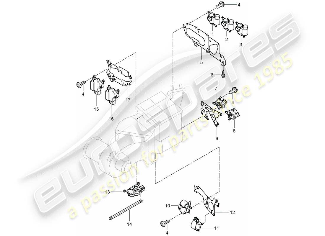 porsche 2004 (cayenne e1 9pa) moteur de réglage schéma des pièces